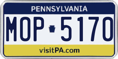 PA license plate MOP5170