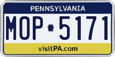 PA license plate MOP5171