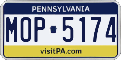 PA license plate MOP5174