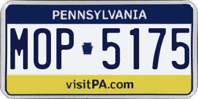 PA license plate MOP5175
