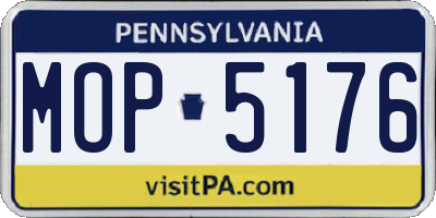 PA license plate MOP5176