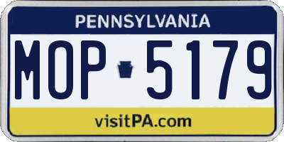 PA license plate MOP5179
