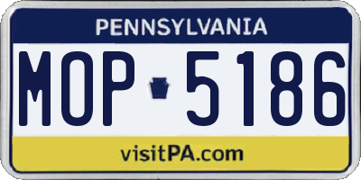 PA license plate MOP5186