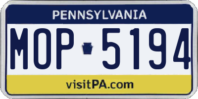 PA license plate MOP5194