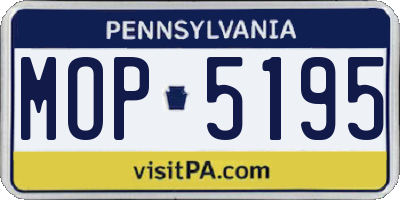 PA license plate MOP5195