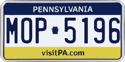 PA license plate MOP5196