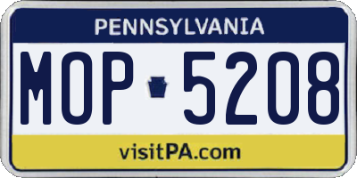 PA license plate MOP5208