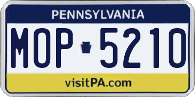 PA license plate MOP5210