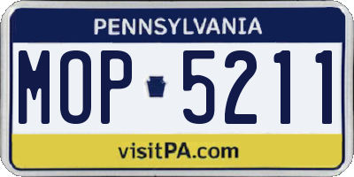 PA license plate MOP5211