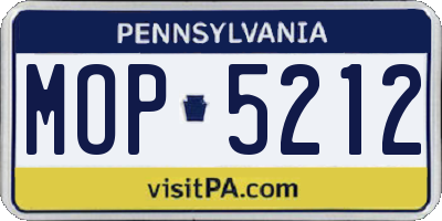 PA license plate MOP5212