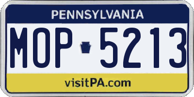 PA license plate MOP5213