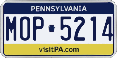PA license plate MOP5214
