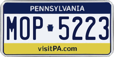 PA license plate MOP5223