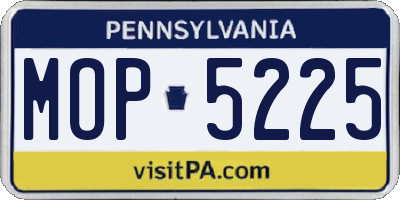 PA license plate MOP5225
