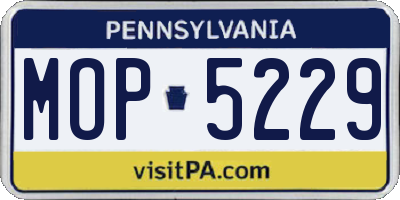 PA license plate MOP5229