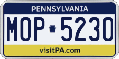 PA license plate MOP5230