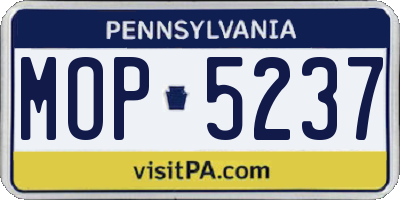 PA license plate MOP5237