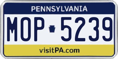 PA license plate MOP5239