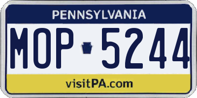 PA license plate MOP5244
