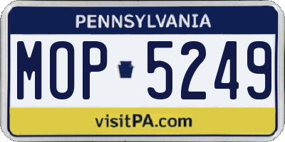 PA license plate MOP5249