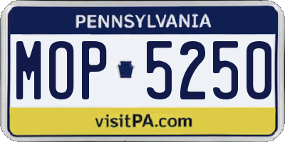 PA license plate MOP5250