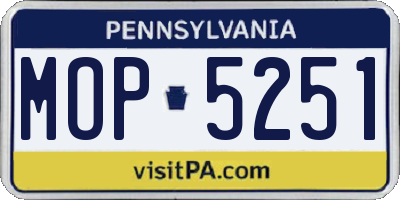 PA license plate MOP5251