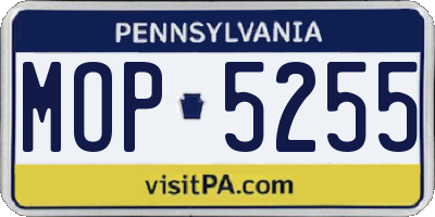 PA license plate MOP5255