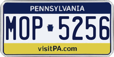 PA license plate MOP5256