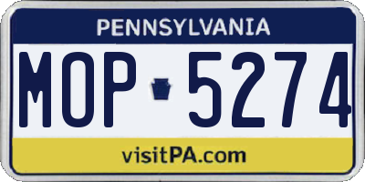 PA license plate MOP5274