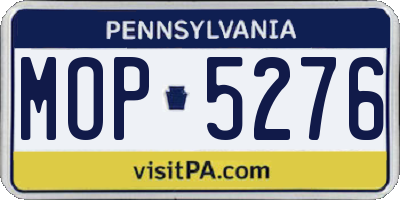 PA license plate MOP5276
