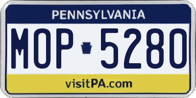 PA license plate MOP5280