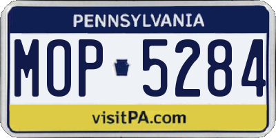 PA license plate MOP5284