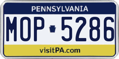 PA license plate MOP5286