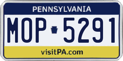 PA license plate MOP5291