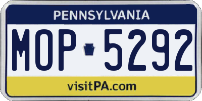 PA license plate MOP5292