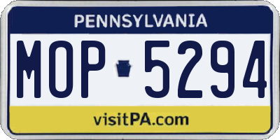 PA license plate MOP5294