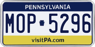 PA license plate MOP5296