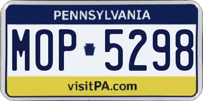 PA license plate MOP5298