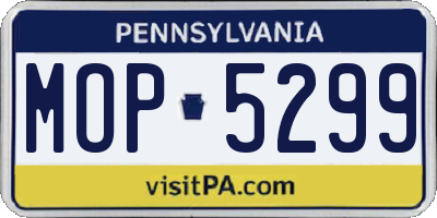PA license plate MOP5299