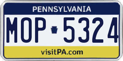 PA license plate MOP5324