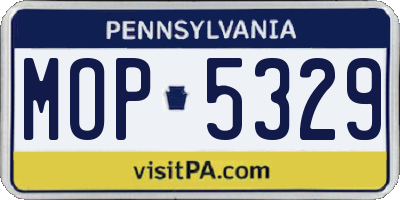 PA license plate MOP5329