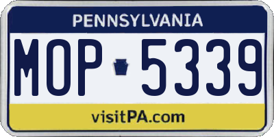 PA license plate MOP5339