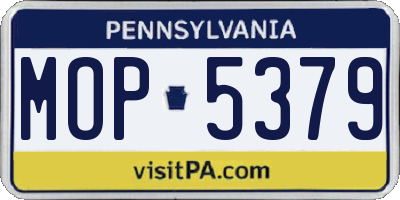 PA license plate MOP5379
