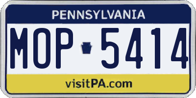 PA license plate MOP5414