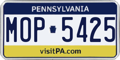 PA license plate MOP5425