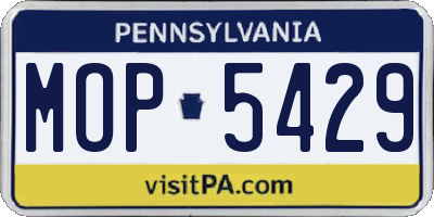 PA license plate MOP5429