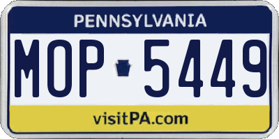 PA license plate MOP5449