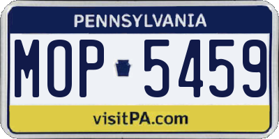 PA license plate MOP5459