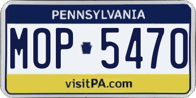 PA license plate MOP5470