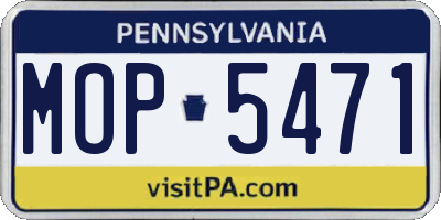PA license plate MOP5471